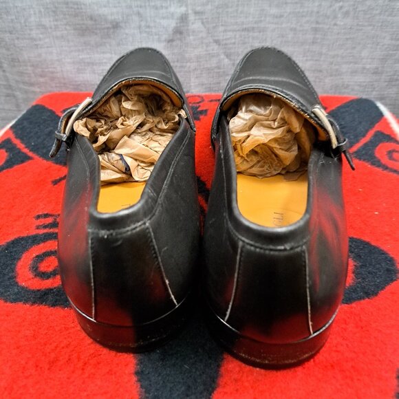 %Size 12 Bruno Magli Carlo Mens Black Dress Shoes Leather Loafers Italy D3 main image 5